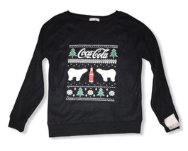 Coca Cola Polar Bear Christmas Fleece Top Black Women’s Small New w/o Tags - £11.71 GBP