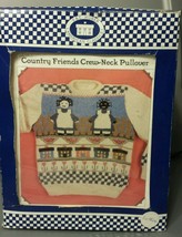 Country Friends Crew-Neck Pullover Sweater Kit Knitting Adult Vintage 19... - $25.00