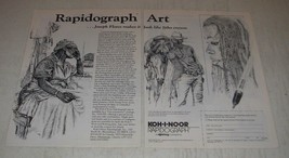 1990 Koh-i-noor Rapidograph Pens Ad - Joseph Flores makes look like litho crayon - £14.53 GBP