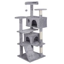 55&quot; Cat Tree Cat Tower Multi-Level Kitten Condo Indoor Play House Furniture - £67.61 GBP