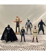 Hasbro Star Wars Figures Lot Of 6 Luke Vader Maul Obi Wan Boba Fett Jar ... - £13.87 GBP