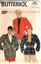 Butterick 6882 Misses 14 to 18 Jacket Vintage 80s Uncut Sewing Pattern - £7.56 GBP