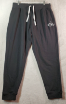 Calvin Klein Jogger Pants Women Large Black Pocket Logo Elastic Waist Drawstring - £10.10 GBP