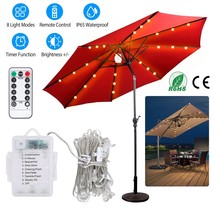 Patio Umbrella Lights 104 LED Waterproof Battery Powered Timer Lamps wit... - £24.41 GBP