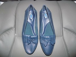 Dr Scholls E23-15 Leather Loafer Moccasin Blue Double Air-Pillo Insoles Size 11M - £29.73 GBP