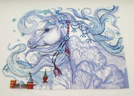 Winter Horses cross stitch fantasy pattern pdf - Snow Queen cross stitch fairy  - £8.73 GBP