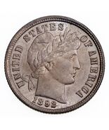 1892 10C Barber Dime in Choice BU Condition, Excellent Eye Appeal, Nice ... - €131,11 EUR