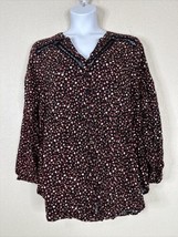 Torrid Womens Plus Size 3 (3X) Hearts &amp; Stars Button-Up Blouse Long Sleeve - £16.95 GBP