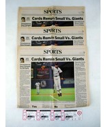 St. Louis Cardinals vs Giants Lot 4 Ticket Stubs + 3 Newspapers 7/12/90 ... - £10.11 GBP