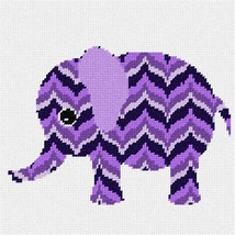 Pepita Needlepoint Canvas: Purple Bargello Elephant, 9&quot; x 9&quot; - $50.00+