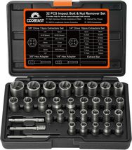 Bolt Extractor Kit, 32Pcs Impact Bolt &amp; Nut Remover Set, Stripped Bolt Extractor - £35.17 GBP