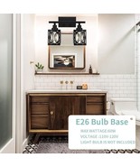 LauxaL Bathroom Vanity Light Modern Metal Cage Black 2-Light Wall Sconce - £37.25 GBP