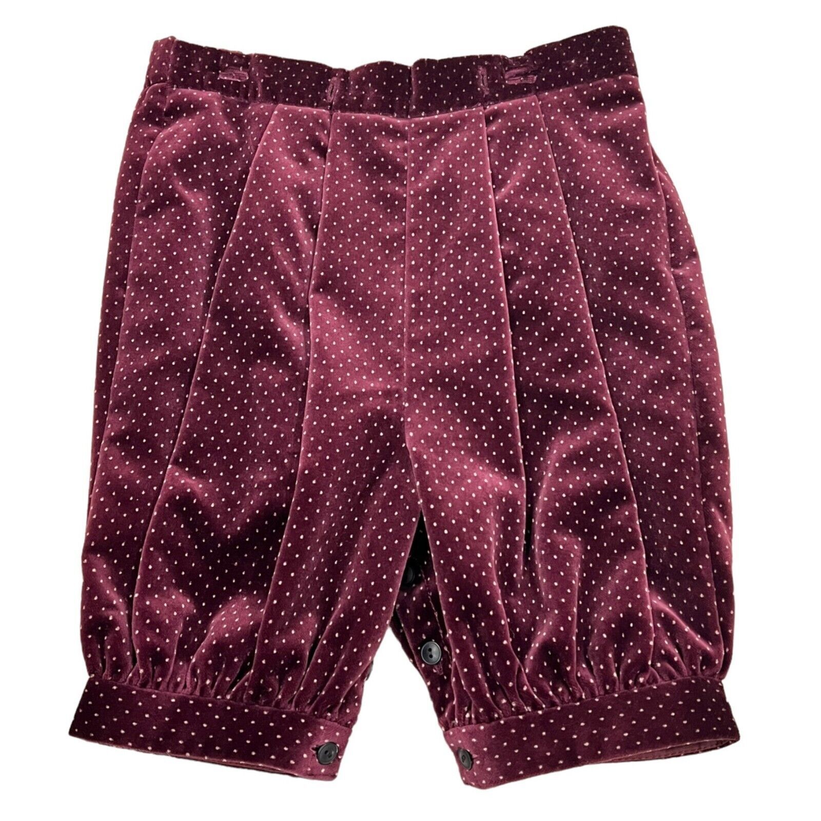 Vintage Velvet Polka Dot Burgundy Knickerbockers Shorts Size 4T - $24.00