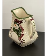 Expressly Yours Snowman Christmas Tree 9&quot; Tall Ceramic Pitcher Vintage 2003 - $42.56