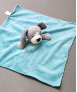 Carters Turquoise Teal Baby Security Blanket Gray Puppy Dog Lovey Cuddly... - $23.74