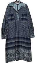 Kleid Frau Mittel Freizeit Nachtblau Mikrofaser Taschen Gr. 5° Vintage L... - £68.96 GBP