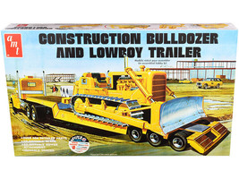 Skill 3 Model Kit Construction Bulldozer Lowboy Trailer Set of 2 Pcs 1/25 Scale - £88.83 GBP