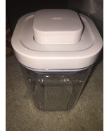 Oxo Push Button Small Square Short 4.25 X 4.25 X 6.20 Food Display Organ... - $32.55