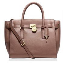 NWT MICHAEL KORS Hamilton Traveler Large Leather Dusty Rose Satchel Handbag - £227.50 GBP