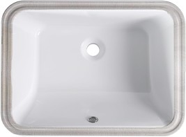 White Ceramic Lavatory Vanity Vessel Sink With Overflow, Gaomon Undermount - $71.97