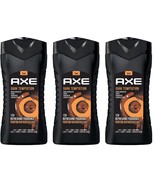 3 x Axe Dark Temptation 3 In 1 Body Face Hair Wash Men 250ml Chocolate F... - £27.35 GBP