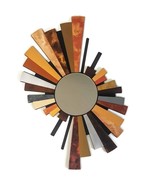Mirror wall art, Brown Fan Mirror, Maya Earth Mirror wood and metal 27x1... - $2,781.10 MXN