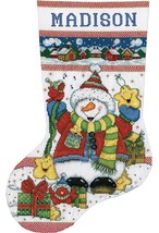 DIY Design Works Snowman Fun Christmas Holiday Cross Stitch Stocking Kit... - $26.95
