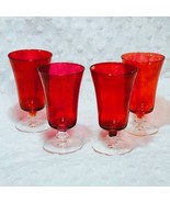 Vintage Mariposa Bijoux Cordial Ruby Stain Glasses (Made in Poland) Set ... - £30.29 GBP