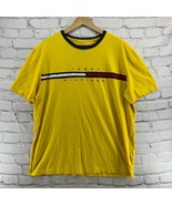 Tommy Hilfiger Yellow Shirt Short Sleeve Mens Sz XL Chest Logo - £12.61 GBP