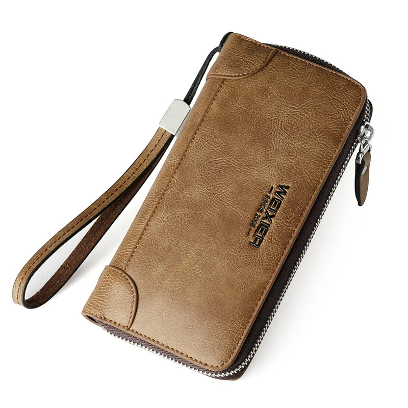 Men Wallets  Long Style Card Holder Male Purse Quality Zipper Large Capacity PU  - £13.43 GBP