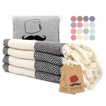Turkish Hand Towels Set Of 4 Diamond Bath Towel 100% Cotton 38X18 Boho Farmhouse - £39.25 GBP