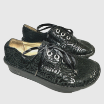 Alegria ABB-551 Black Women Leather EUR Size 36 US 6.5 Embossed Lace Up ... - $32.67