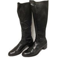 LORENZO MASIERO LEATHER KNEE HIGH BOOTS  BLACK SIZE 41 EU MADE IN ITALY - £193.88 GBP