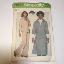 Simplicity 9169 Size 12 Misses&#39; Jiffy Pullover Top Pants Skirt - £10.07 GBP