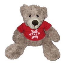 Alta plush Brown Sitting Teddy Bear Red Logo Shirt Fifty Four Stuffed An... - £6.75 GBP