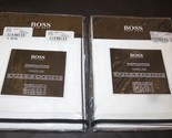2 Hugo Boss Spirit White Jacquard Euro Shams Egyptian Cotton Yves Delorme - $108.43