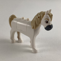 Lego Friends White Tan Horse Minifig Cutout Brick Figure Animal Minifigure - $18.76