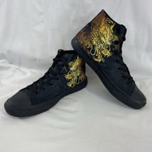 RAAD Shoes Sneakers Black Japanese Gold Dragon Shoes Size Men&#39;s 8M Women... - $47.49