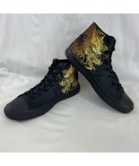 RAAD Shoes Sneakers Black Japanese Gold Dragon Shoes Size Men&#39;s 8M Women... - $47.49