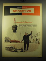 1949 Champion Spark Plugs Advertisement - America's Favorite - $18.49