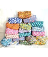 5 Pcs Mix Lot Vintage Indian block Print Large Toiletry Bag, Colorful Ma... - $58.09 CAD+