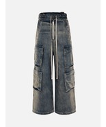 Wide Leg Multi-Pocket Straight Leg Loose Jeans - $79.95