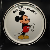 Vintage Walt Disney World Mickey Mouse Metal Tray Souvenir Tin Enamel 1970s - £12.31 GBP