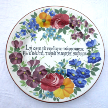 Galvani Ceramiche Floral Italian Folk Text Plate Pordenone Italy Vintage... - $23.64
