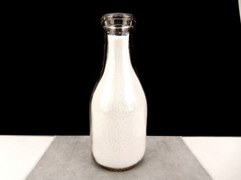 Vintage Glass Milk Bottle, One Quart, Unbranded, Round w/No Markings, BT... - $14.65