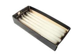 White Colonial Candle of Cape Cod Box of 6 White Classic Candles 12 Inch Long - £9.00 GBP