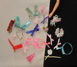 Barbie doll accessory lot of vintage miniature ribbon bow flower tassel applique - $9.99