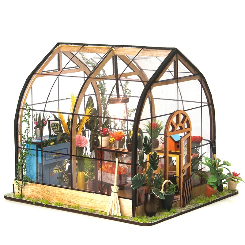 Play New Diy House Kit Dollhouse Miniature Furniture Garden Building Model Room  - £52.93 GBP