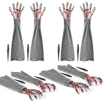 Realistic Lawn Hands  Outdoor Decorative Stakes Scary Arm Garden Ornaments Haunt - £119.56 GBP