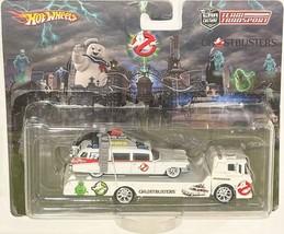 ECTO-1 Ghostbusters Custom Hot Wheels Team Transport   w/ Real Riders - $166.21